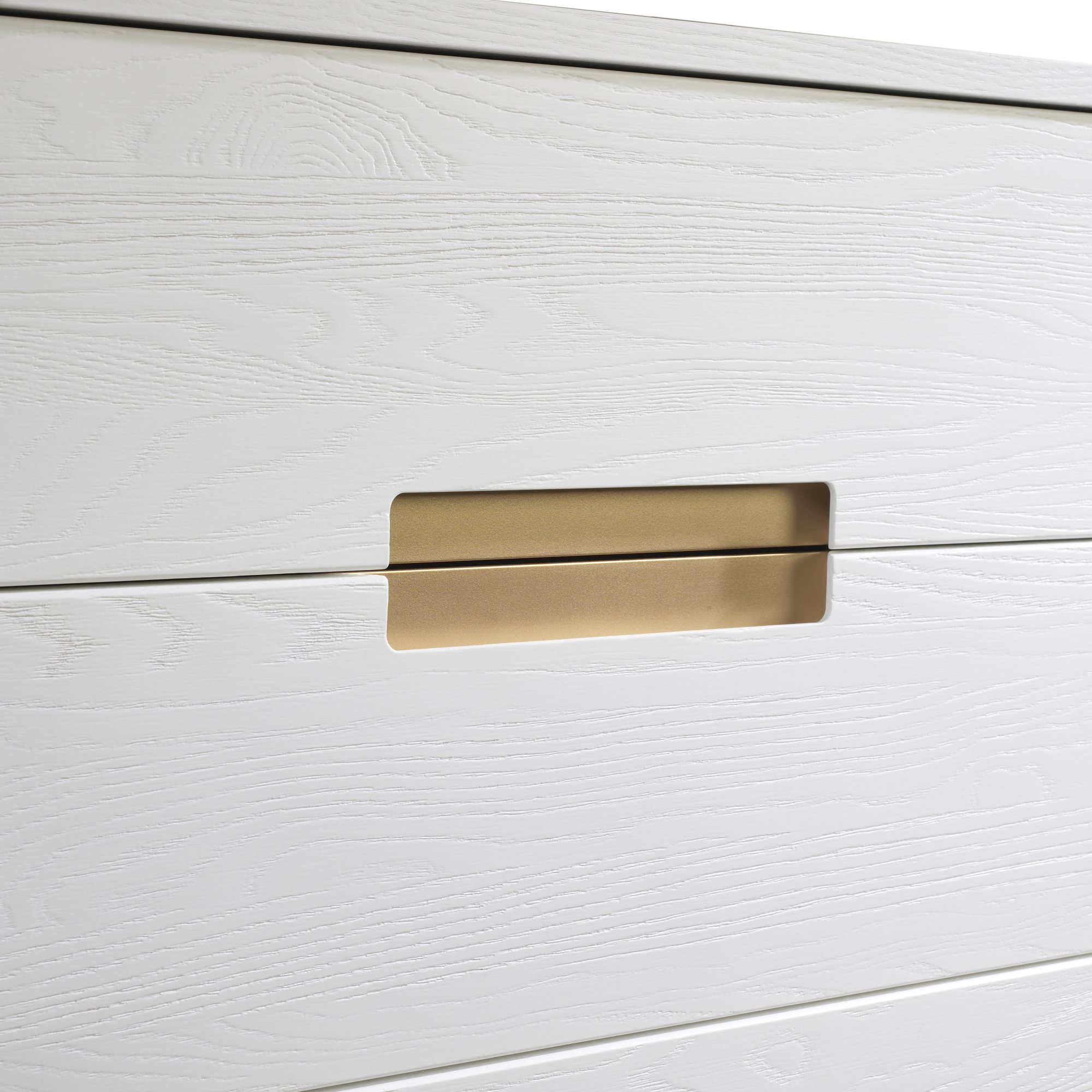 Como Golden Recessed Handle in White