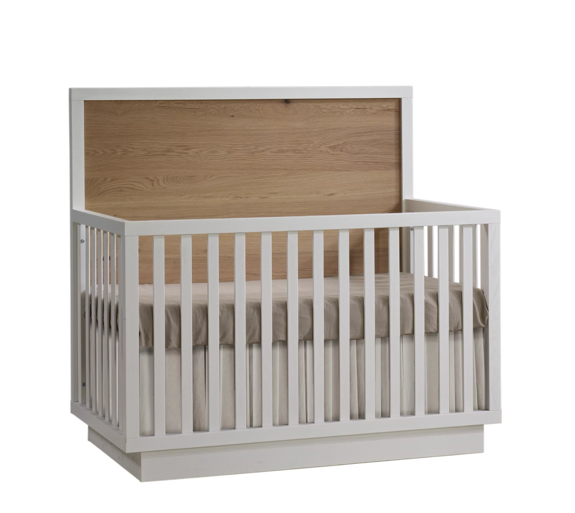 Como Naturale 4-in-1 Convertible Crib in White / Natural Oak