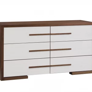 Aria Double Dresser 62’’ in Walnut/Linen