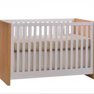 Linea Island Convertible Crib in White/Oak
